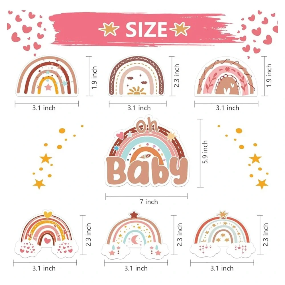 Boho Rainbow Baby Shower Decorations- Oh Baby Rainbow Baby Shower